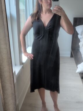 Classic Black V-Neck Women's Dress